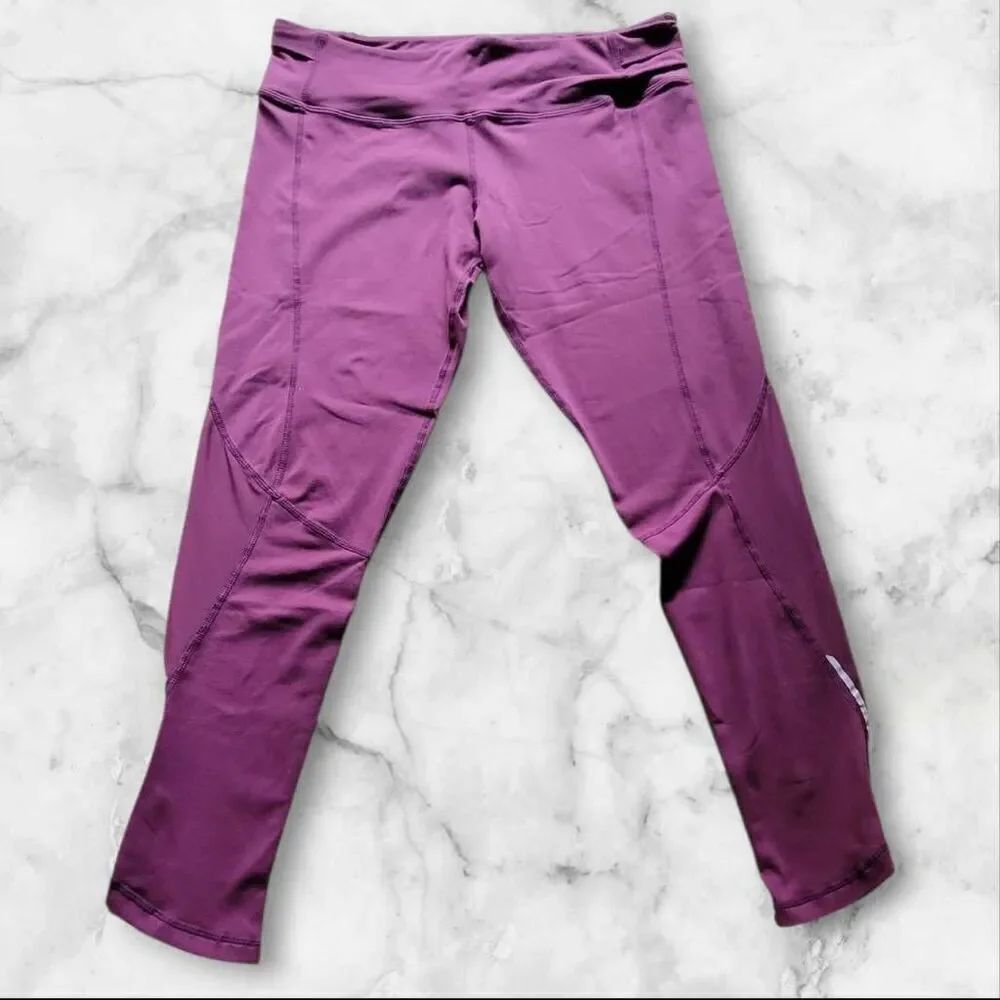 Lululemon Size 12 Purple Mesh Reflective Leggings
